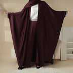 Abaya With Satin Shirt And Rhinestone Trousers | 4-Piece Set Abaya (MOA060) - SJB-DIAMOND ELITES