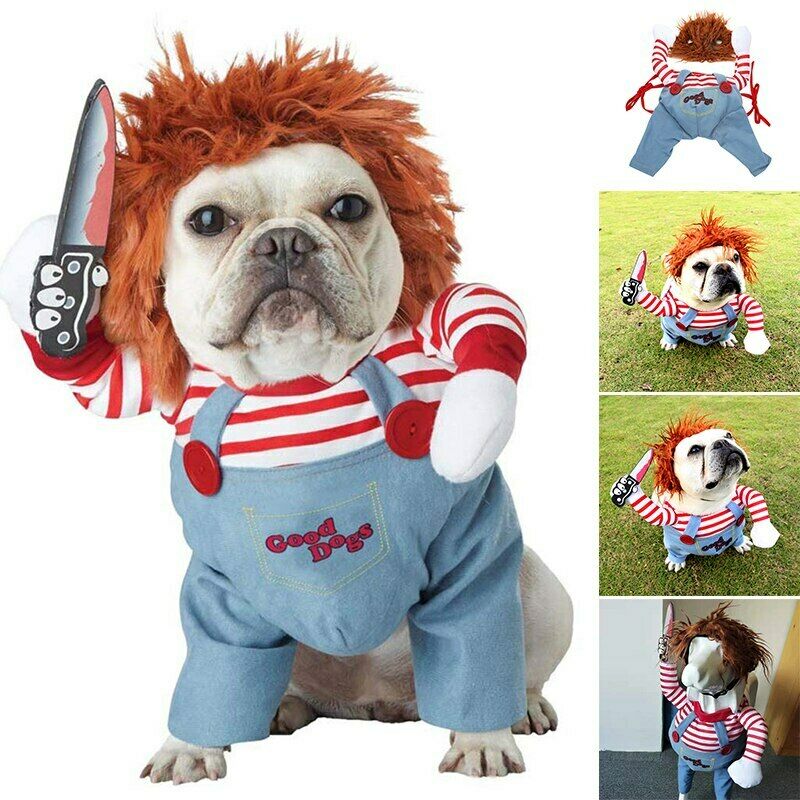 Halloween Pet Costume Pet Dog Funny Clothes Adjustable Dog Cosplay Costume Scary Costume Party Gatherings Pi-Mart