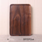 Japanese Style Wooden Black Walnut Rectangular Dinner Plate Pi-Mart