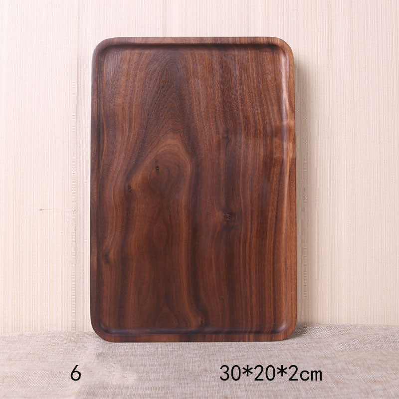 Japanese Style Wooden Black Walnut Rectangular Dinner Plate Pi-Mart