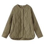 Women's Jacket Loose Round Neck Quilted Jacket Pi-Mart