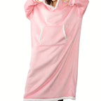 Women's Casual Lounge Robe - Plus Size Sherpa Fleece Hooded Extra Long Warm Oversized Wearable Blanket With Pockets - For Women - Perfect for Cozy Nights & Relaxation - Ideal Gift for Birthday & Holidays