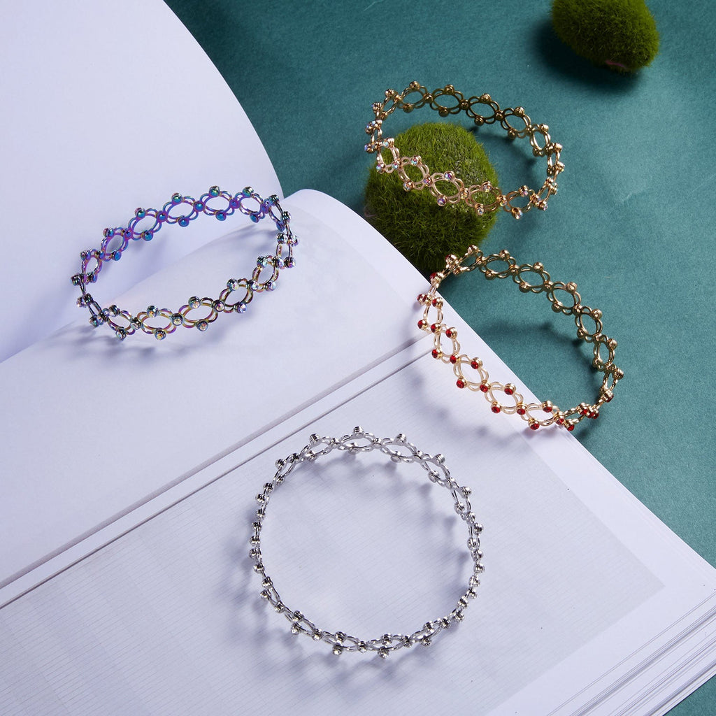 2 In 1 Folding Retractable Rings Bracelet Magic Rhinestone Rings Deformable Bracelet Women Ins Style Adjustable Fashion Jewelry Pi-Mart