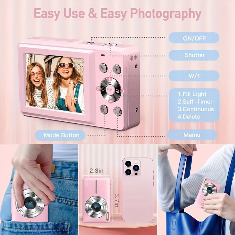 Digital Camera, 1080P FHD Camera 44MP Point And Shoot Digital Camera, 16X Zoom Compact Portable Point Shoot Camera Suitable For Thanksgiving Christmas And New Year Gifts Lootquake LLC