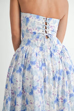 Sweetheart Neckline Floral Printed Midi Dress – Floral Midi Dress, Sweetheart Neckline Dress, Romantic Midi Dress, Feminine Floral Dress, Elegant Midi Dress