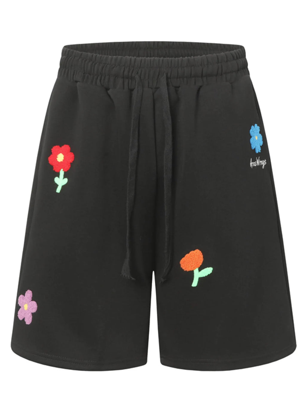 Men's Floral Embroidered Drawstring Shorts