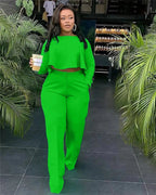 Elegant Work Wear Two Piece Set Fall Clothes for Women Ruffles Crop Top and Wide Leg Pants Suits Matching Sets Sexy Club Outfits Purplish Diva