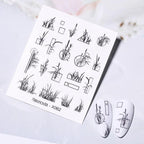Abstract Lady Face Water Decals Fruit Flower Summer Leopard Alphabet Leaves Nail Stickers Water Black Leaf Sliders Marble Nail Art Stickers Water Transfer Nail Decals Full Wraps Gradient Acrylic Nail Kits for Women Manicure Decoration