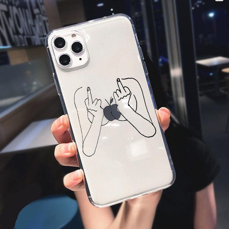Abstract Soft Unique Silicon Phone Case For iPhone 14 13 Pro Max 12 Pro Luxury Clear Transparent Charming Silicone Protective Lightweight Ultra Thin Cover Pattern Printed  Back Cover Stevvex