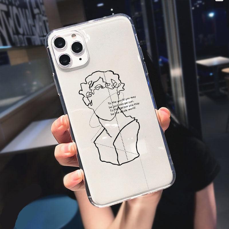 Abstract Soft Unique Silicon Phone Case For iPhone 14 13 Pro Max 12 Pro Luxury Clear Transparent Charming Silicone Protective Lightweight Ultra Thin Cover Pattern Printed  Back Cover Stevvex