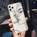 Abstract Soft Unique Silicon Phone Case For iPhone 14 13 Pro Max 12 Pro Luxury Clear Transparent Charming Silicone Protective Lightweight Ultra Thin Cover Pattern Printed  Back Cover Stevvex