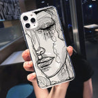 Abstract Soft Unique Silicon Phone Case For iPhone 14 13 Pro Max 12 Pro Luxury Clear Transparent Charming Silicone Protective Lightweight Ultra Thin Cover Pattern Printed  Back Cover Stevvex