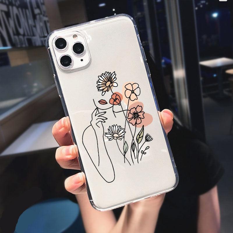 Abstract Soft Unique Silicon Phone Case For iPhone 14 13 Pro Max 12 Pro Luxury Clear Transparent Charming Silicone Protective Lightweight Ultra Thin Cover Pattern Printed  Back Cover Stevvex
