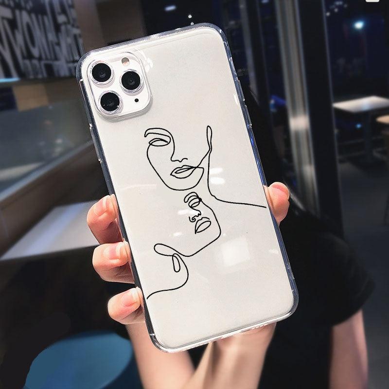 Abstract Soft Unique Silicon Phone Case For iPhone 14 13 Pro Max 12 Pro Luxury Clear Transparent Charming Silicone Protective Lightweight Ultra Thin Cover Pattern Printed  Back Cover Stevvex