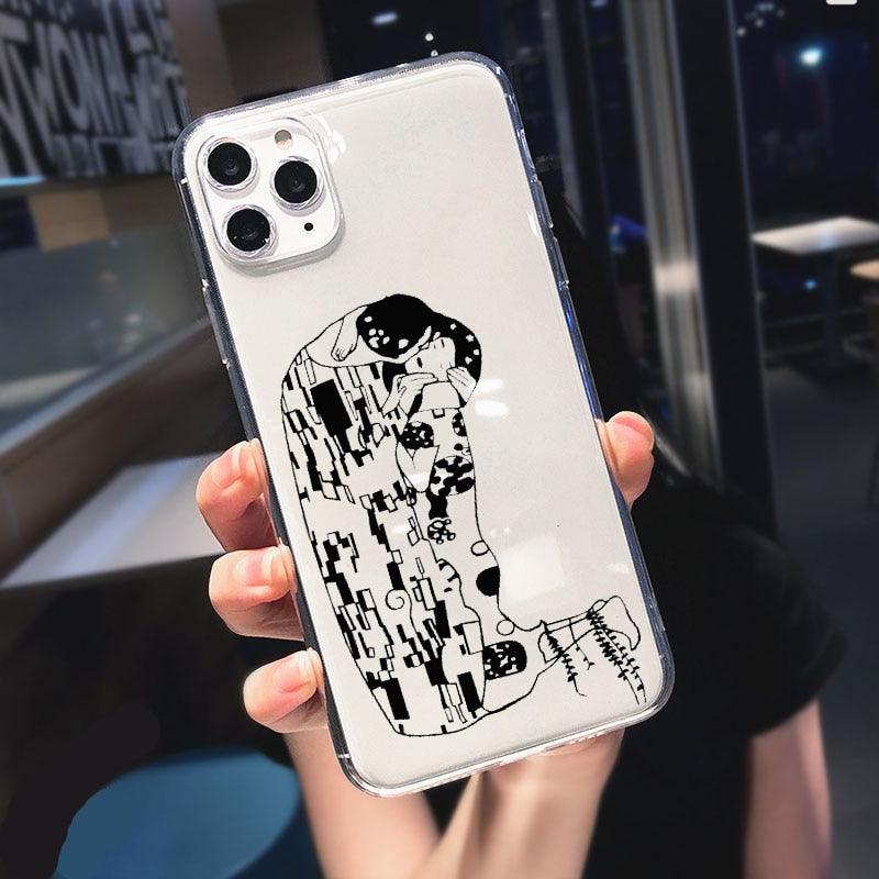 Abstract Soft Unique Silicon Phone Case For iPhone 14 13 Pro Max 12 Pro Luxury Clear Transparent Charming Silicone Protective Lightweight Ultra Thin Cover Pattern Printed  Back Cover Stevvex