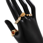Geometric Diamond Gemstone Ring Suit Women