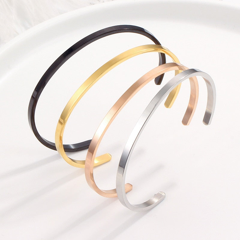 Unisex Stainless Steel Bangle Bracelet Pi-Mart