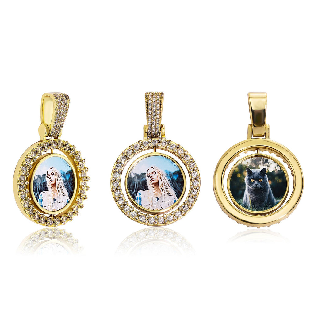 Rotating Pendant Necklace Couples Commemorative Gift Pi-Mart