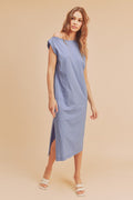 Side Slit Round Neck Sleeveless Midi Elegant Dress–Versatile, Chic, and Timeless Wardrobe Staple with Side Slits and Sleeveless Design for Effortless Style Stevvex