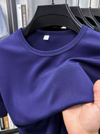 Men's Plus Size Round Neck Short Sleeve T-Shirt THRIXINE