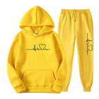 Men's And Women's Fleece-lined Sweater Suit Autumn And Winter Heart Figure Hoodie Lootquake LLC