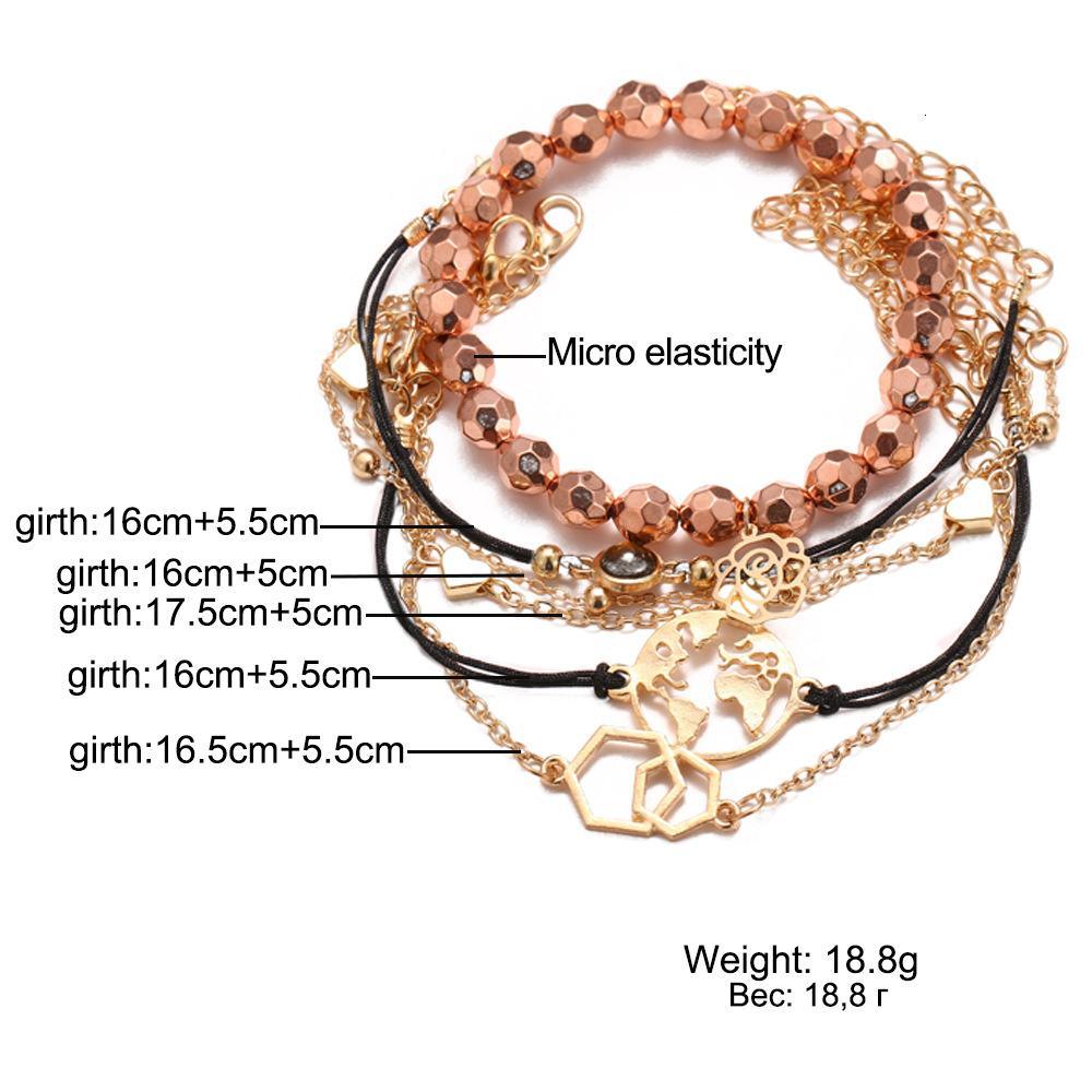 Boho Rose Map Bracelets & Bangles for Women Bohemian Round  Charm Bracelet Set Fashion Multilayer Accessories Luxury Jewelry - SJB-DIAMOND ELITES