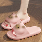 Cartoon Cat Slippers Home Non-slip Floor Bathroom Slipper Summer Bedroom House Shoes