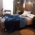 1pc Cozy Double Layer Sherpa Blanket for All Seasons - Perfect for Bed, Sofa, Camping and More!