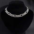White/Gold Plated Cuban Necklace Pi-Mart
