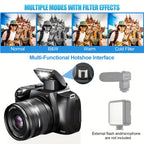 4K Digital Camera For Photography - 12X Optical Zoom 72MP Vlogging Camera For YouTube With 3" 180° Flip Screen, Autofocus Compact Camera With Battery, 64GB SD Card, USB Card Reader & Charging Stand Lootquake LLC