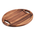 Acacia Wood Oval Serving Tray With Handles Medium Solid Acacia Serving Platter BandsCo Straps