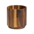 Acacia Wood Rotating Lazy Susan Utensil Holder 7 x 7 Inch Countertop Organizer BandsCo Straps