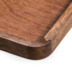 Acacia Wood Square Serving Tray 14 Inch x 14 Inch Handcrafted Natural Grain BandsCo Straps