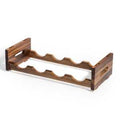 Acacia Wood Stackable 4-Bottle Wine Rack Space-Saving Modular Display BandsCo Straps