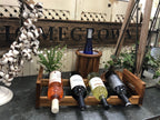 Acacia Wood Stackable 4-Bottle Wine Rack Space-Saving Modular Display BandsCo Straps