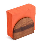 Acacia Wood Vertical Napkin Holder Wooden Tabletop Kitchen Countertop Organizer BandsCo Straps