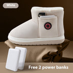 Electric Heating Shoes Rechargeable Foot Warmer Artifact Heating Home Shoes Winter Warm Temperature Regulating Cotton Shoes Pi-Mart