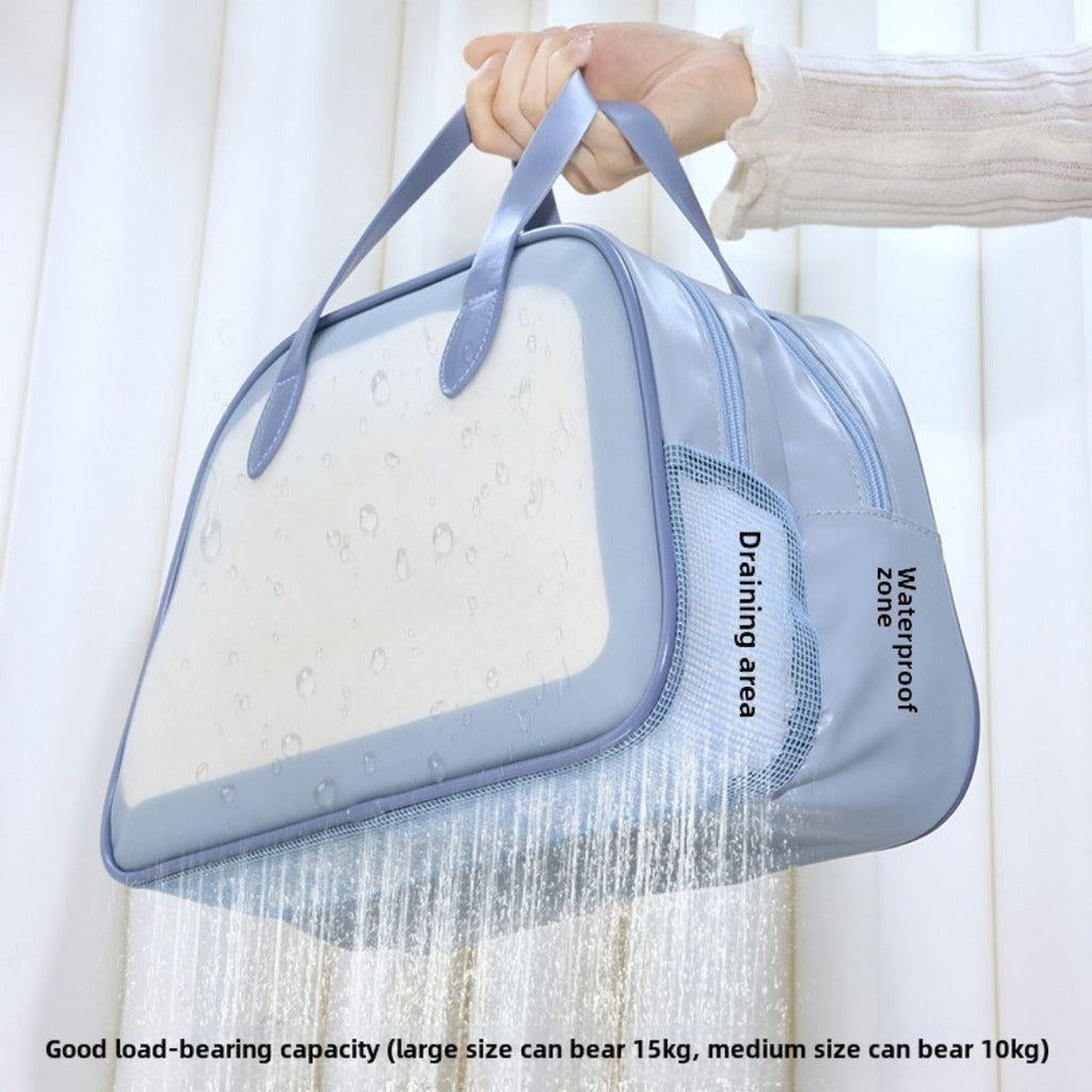 Wet and dry separation wash bag, portable waterproof bath swimming storage bag, business trip cosmetic bag, Transparent Cosmetic Bag, transparent makeup purse, - SJB-DIAMOND ELITES