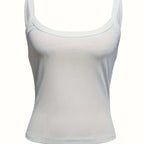 Women's Solid Color Ribbed Knitted Tight Fitting Basic Versatile Camisole Top - SJB-DIAMOND ELITES