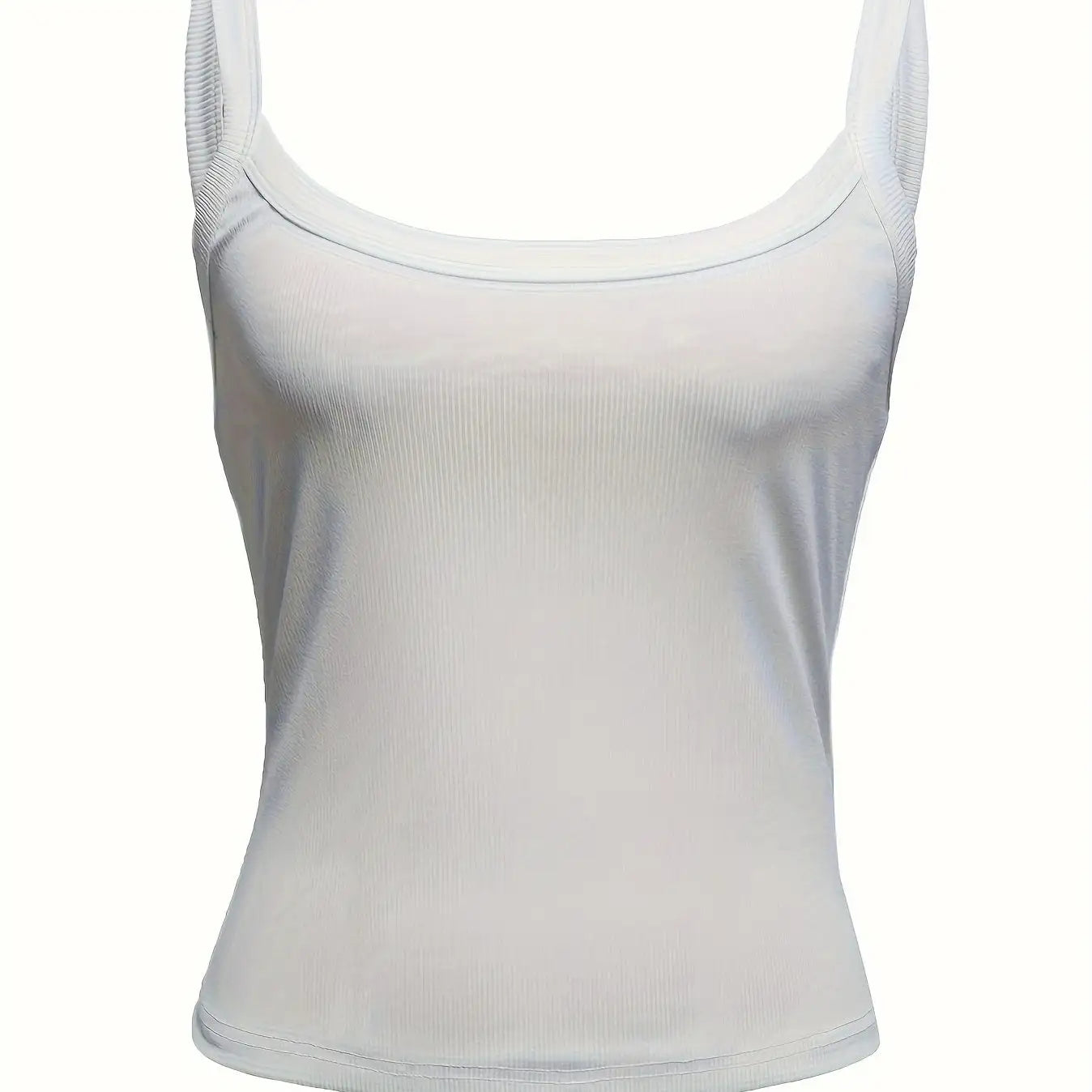 Women's Solid Color Ribbed Knitted Tight Fitting Basic Versatile Camisole Top - SJB-DIAMOND ELITES