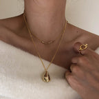 2Pcs Set Waterdrop Irregular Necklaces Pi-Mart