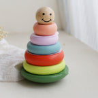 Children's Puzzle Wooden Folding Music Set Column, Rainbow Tower Ring, Large Early Childhood Education Toy Wood Pi-Mart