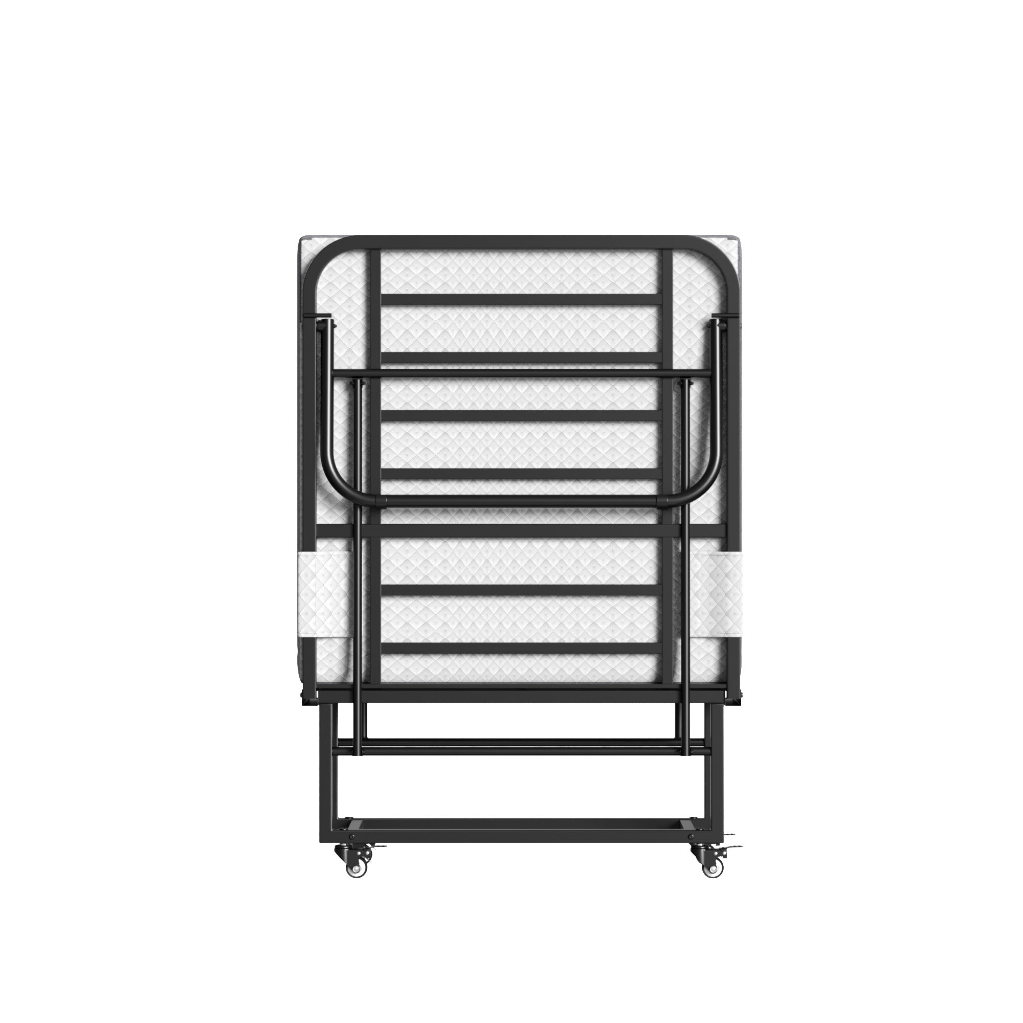 Folding Bed With Mattress  Foam Mattress All Steel Pipe Frame Pi-Mart
