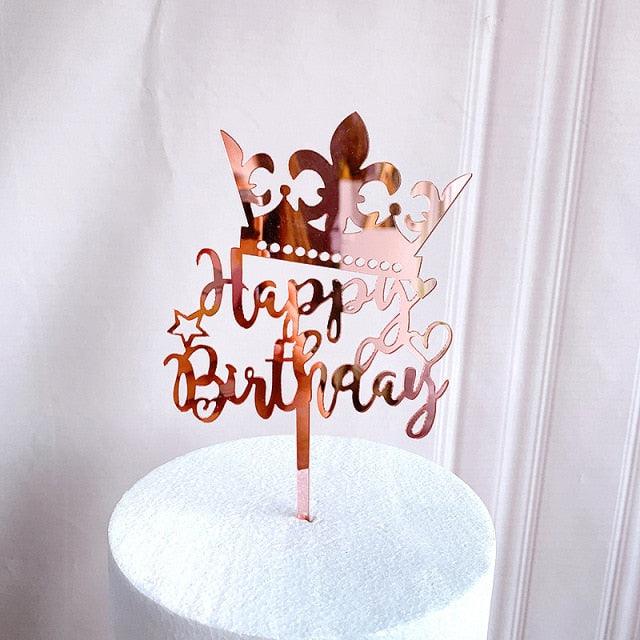 Acrylic One Cake Topper Top Cake One Cake Topper Birthday Cake Topper Double Sided For Anniversaries And Parties  Birthday Party Cupcake Toppers Flags Wedding Baby Shower Supplies Lovely Baking Dessert Decorations Stevvex