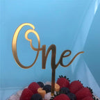 Acrylic One Cake Topper Top Cake One Cake Topper Birthday Cake Topper Double Sided For Anniversaries And Parties  Birthday Party Cupcake Toppers Flags Wedding Baby Shower Supplies Lovely Baking Dessert Decorations Stevvex