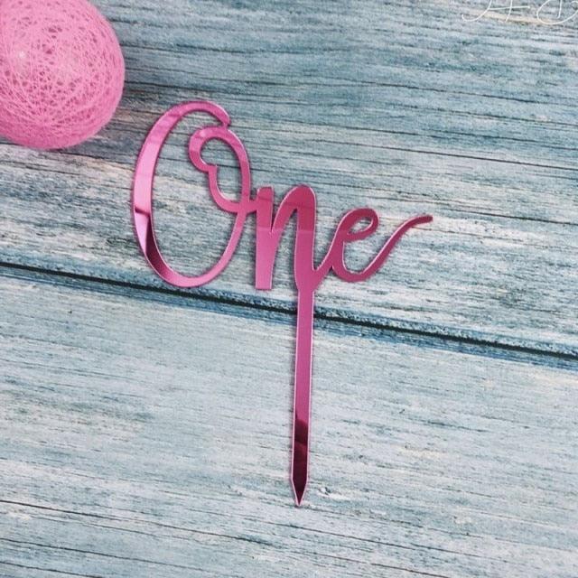 Acrylic One Cake Topper Top Cake One Cake Topper Birthday Cake Topper Double Sided For Anniversaries And Parties  Birthday Party Cupcake Toppers Flags Wedding Baby Shower Supplies Lovely Baking Dessert Decorations Stevvex