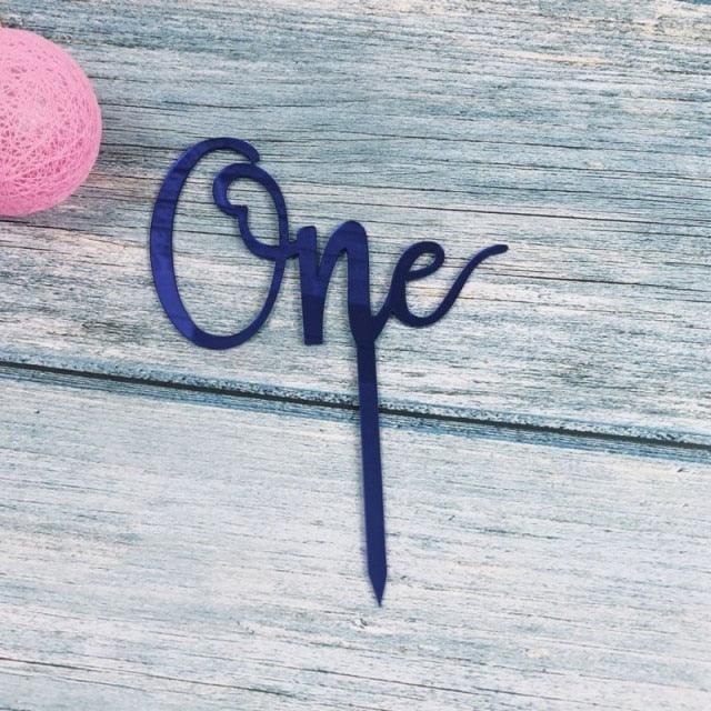 Acrylic One Cake Topper Top Cake One Cake Topper Birthday Cake Topper Double Sided For Anniversaries And Parties  Birthday Party Cupcake Toppers Flags Wedding Baby Shower Supplies Lovely Baking Dessert Decorations Stevvex