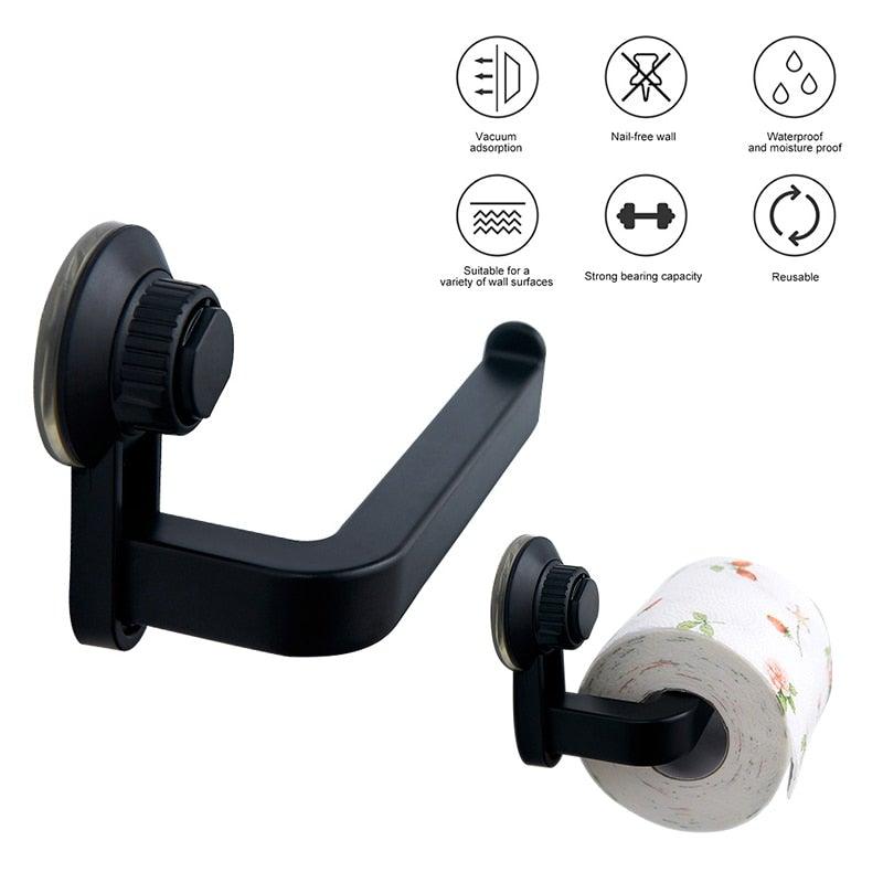 Acrylic Toilet Paper Holder Tissue Rack Wall Mounted Bathroom Kitchen Roll Holder Paper Tissue Rack Hook Modern Black Hanger Toilet Tissue Roll Holders Dispenser And Hangers Wall Mounted For Bathroom  Kitchen Stevvex