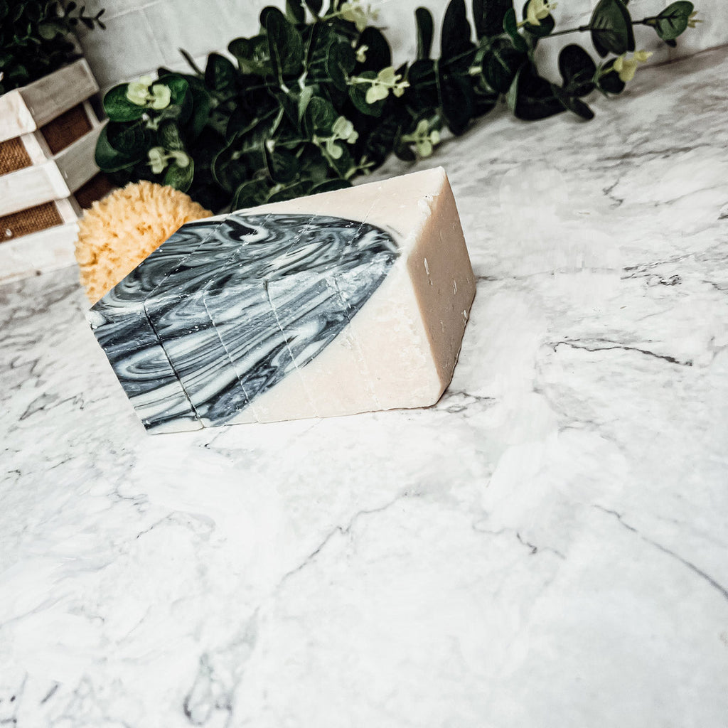 Activated Charcoal Soap Bar For Men And Women Patchouli Sandalwood Exfoliating BandsCo Straps