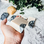 Activated Charcoal Soap Bar For Men And Women Patchouli Sandalwood Exfoliating BandsCo Straps